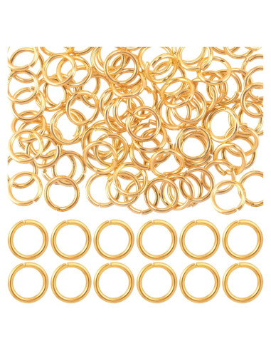 100 Anillas de Salto de Oro 18K Hzopcw 5mm para Joyería