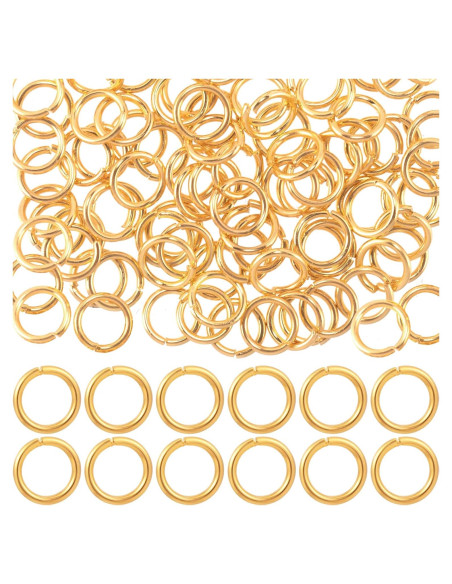 100 Anillas de Salto de Oro 18K Hzopcw 5mm para Joyería