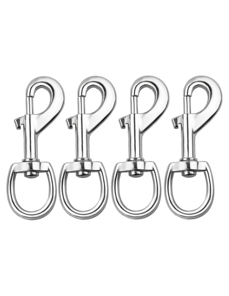 4 Ganchos Giratorios Niquelados Huouo 8.89 cm Alta Resistencia