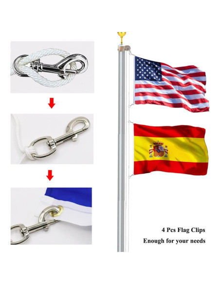 4 Ganchos Giratorios Niquelados Huouo 8.89 cm Alta Resistencia