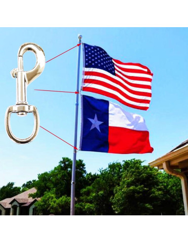 4 Ganchos Giratorios Niquelados Huouo 8.89 cm Alta Resistencia