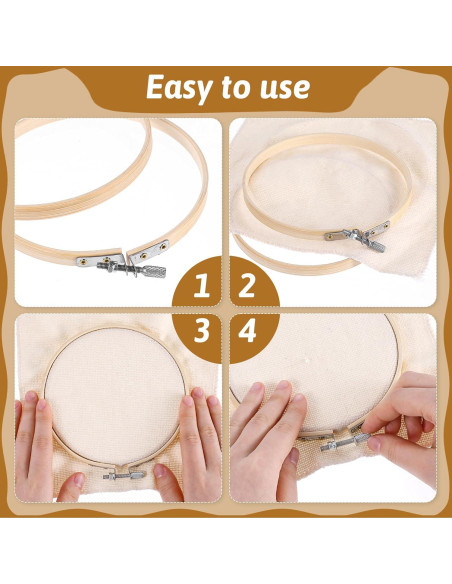 Juego de 3 Aros de Bordado de Bambú 10/13/16 cm - QfwdfcTrenz