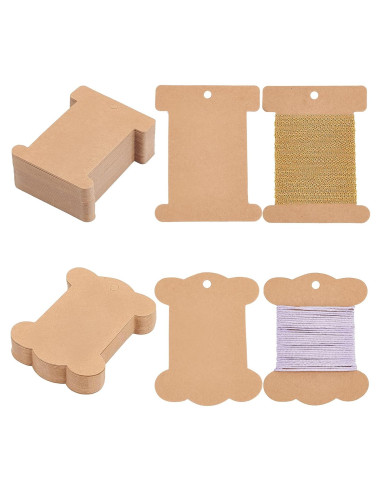 Organizador de Hilo PH PandaHall 80pcs Papel Kraft 10.1x7.7cm