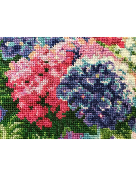 Kit de Bordado en Cruz Floral RIOLIS Hortensia 1696 35x30cm