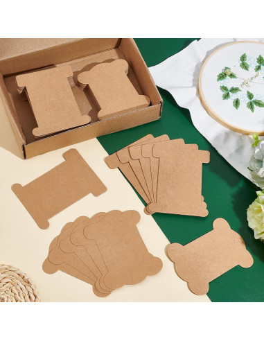 Organizador de Hilo PH PandaHall 80pcs Papel Kraft 10.1x7.7cm