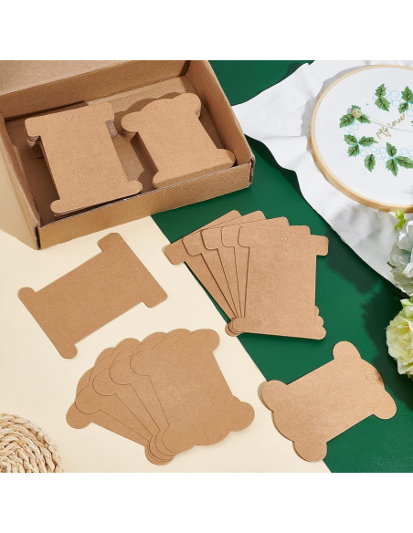 Organizador de Hilo PH PandaHall 80pcs Papel Kraft 10.1x7.7cm