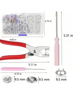 Kit de Broches de Presión SHBESHCD - 100 Juegos 9.5mm para Costura 2