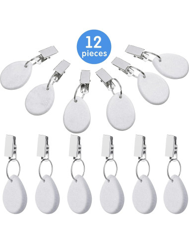 Pesas para Manteles Geiserailie 12 Pcs Gota de Agua Blanca