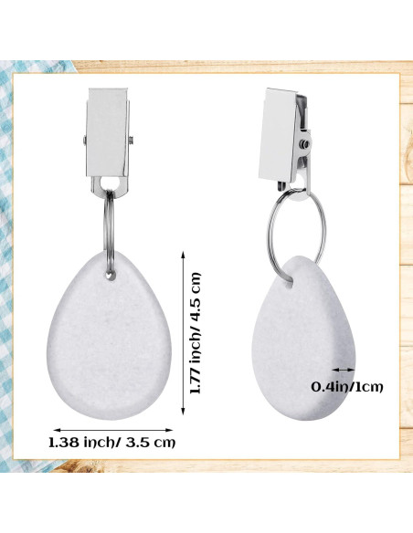 Pesas para Manteles Geiserailie 12 Pcs Gota de Agua Blanca