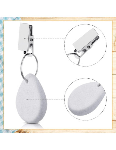 Pesas para Manteles Geiserailie 12 Pcs Gota de Agua Blanca