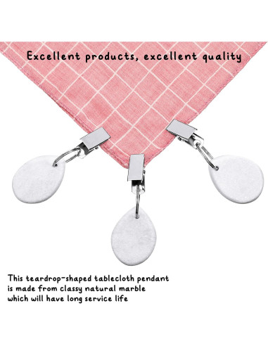 Pesas para Manteles Geiserailie 12 Pcs Gota de Agua Blanca