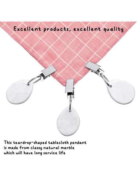 Pesas para Manteles Geiserailie 12 Pcs Gota de Agua Blanca