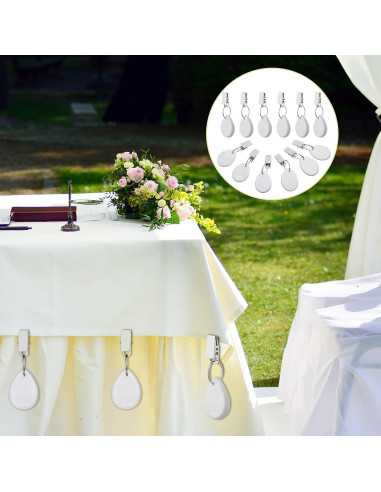 Pesas para Manteles Geiserailie 12 Pcs Gota de Agua Blanca