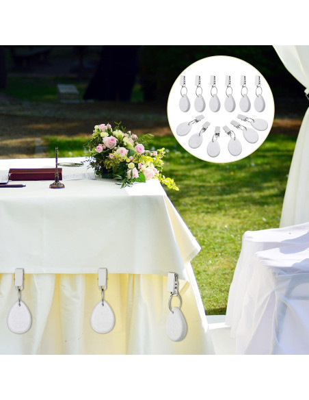 Pesas para Manteles Geiserailie 12 Pcs Gota de Agua Blanca