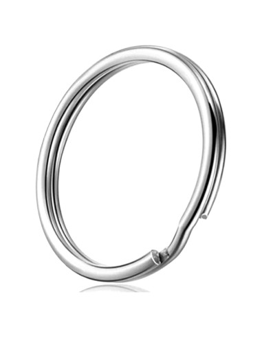 Anillo de Llavero Metálico Dividido 30 Piezas 25mm Plata