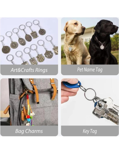 Anillo de Llavero Metálico Dividido 30 Piezas 25mm Plata