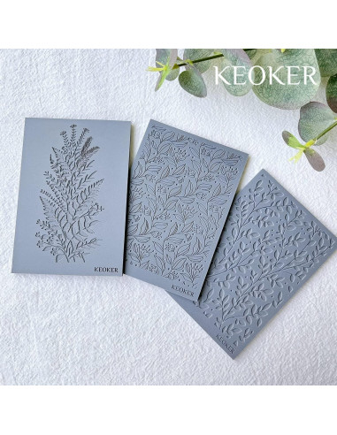 Hojas de Textura de Arcilla Polimérica Keoker 10PC para Aretes