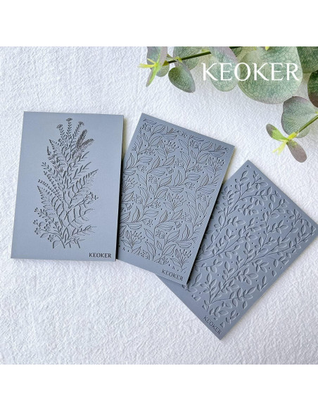 Hojas de Textura de Arcilla Polimérica Keoker 10PC para Aretes