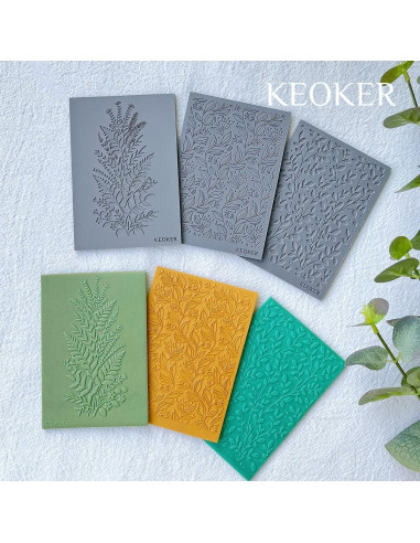 Hojas de Textura de Arcilla Polimérica Keoker 10PC para Aretes