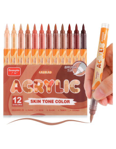 Set de 12 Marcadores de Pintura Acrílica Guangna Multicolor