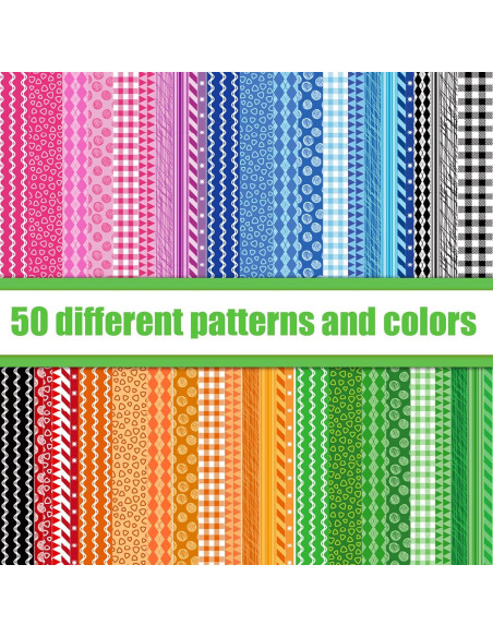 Conjunto de Cinta Washi Shindel 50 Rollos 4 Tamaños 3.02m