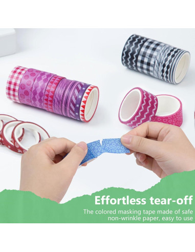 Conjunto de Cinta Washi Shindel 50 Rollos 4 Tamaños 3.02m