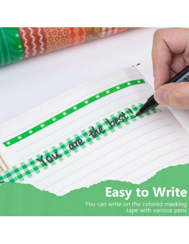 Conjunto de Cinta Washi Shindel 50 Rollos 4 Tamaños 3.02m