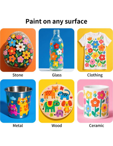 Set de 12 Marcadores de Pintura Acrílica Guangna Multicolor