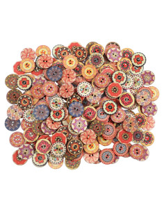 200 Botones de Madera Vintage Styquenzer 20mm Multicolor