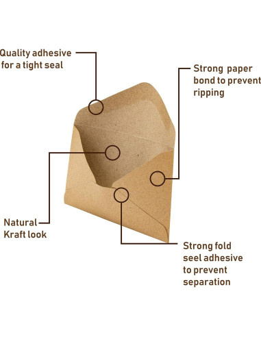 Mini Sobres Kraft 200 Pk 10.48x7.06 cm Upper Midland