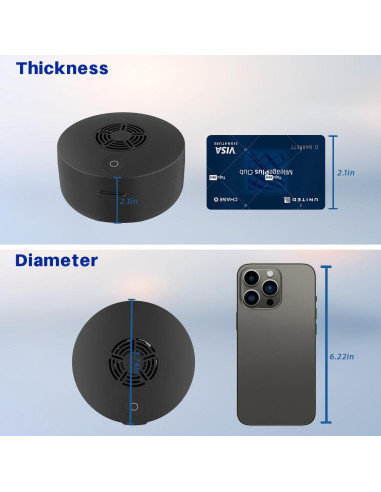 Caso de Retención UV Voraiya Negro con Ventilador y Espejo