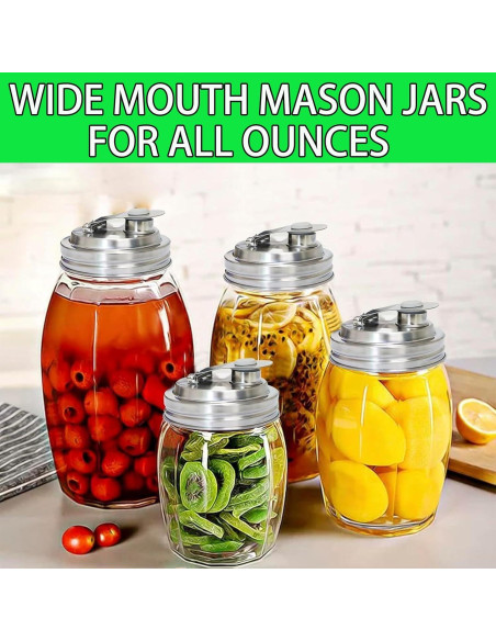 Tapa de boca ancha para frascos Mason Genérico 2 unidades acero inoxidable