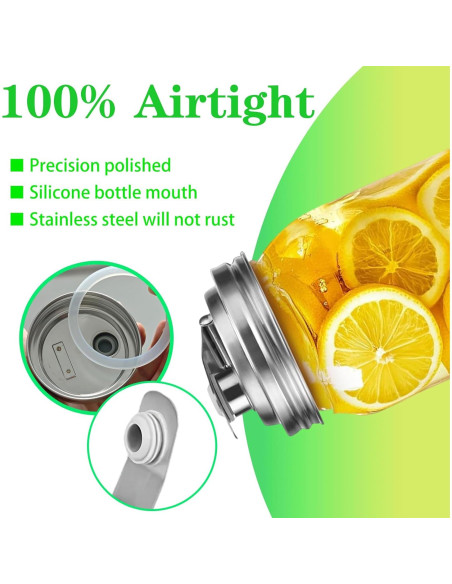 Tapa de boca ancha para frascos Mason Genérico 2 unidades acero inoxidable