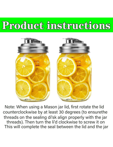 Tapa de boca ancha para frascos Mason Genérico 2 unidades acero inoxidable