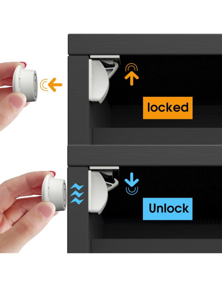 4 Cerraduras Magnéticas para Gabinetes iLulala con Adhesivo 3M