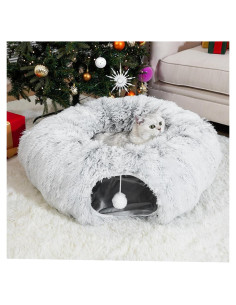 Túnel de cama para gatos LVUVXVAV XL Gris 80x80 cm
