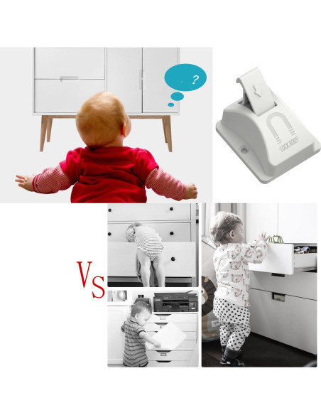 4 Cerraduras Magnéticas para Gabinetes iLulala con Adhesivo 3M