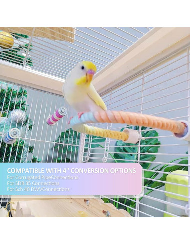 Perchas de Cuerda para Aves Wanheart 3 Pcs Coloridas 16x14.5 cm