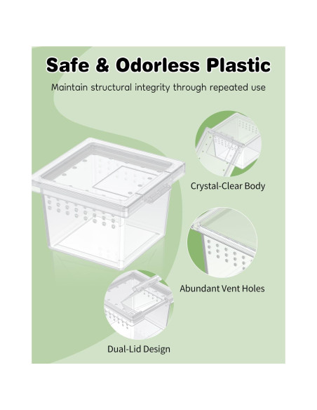 Caja de Cría Pawfly 10 Pcs para Arañas y Reptiles 5.8x5.8cm