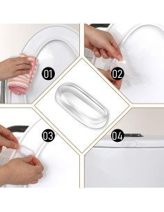 20 Amortiguadores de Asiento de Inodoro Salbsever PU Transparentes 2