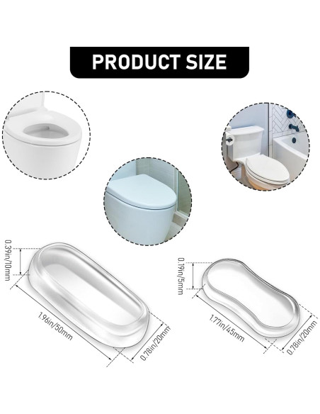 20 Amortiguadores de Asiento de Inodoro Salbsever PU Transparentes