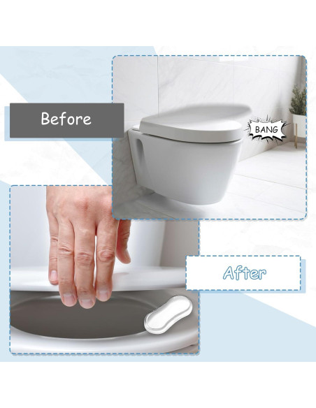 20 Amortiguadores de Asiento de Inodoro Salbsever PU Transparentes