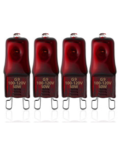 Bombillas de Calor Rojo G9 MCLANZOO 50W para Reptiles 4Pack