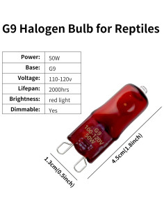 Bombillas de Calor Rojo G9 MCLANZOO 50W para Reptiles 4Pack 2