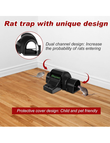 Trampa Reutilizable para Ratas y Ardillas Wanqueen - Doble Entrada, Eficiente y Humana