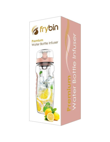 Botella de Agua con Infusor Frybin 0.95L Rosa Libre de BPA