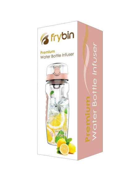 Botella de Agua con Infusor Frybin 0.95L Rosa Libre de BPA