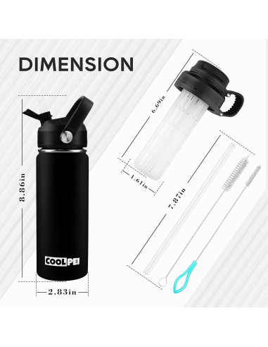 Botella de Agua Aislada Coolpei 532ml con Infusor de Té