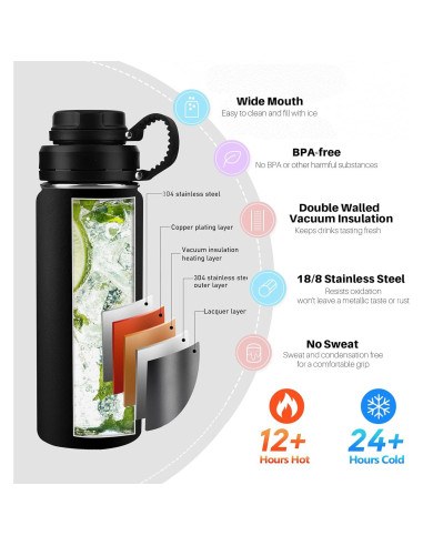 Botella de Agua Aislada Coolpei 532ml con Infusor de Té