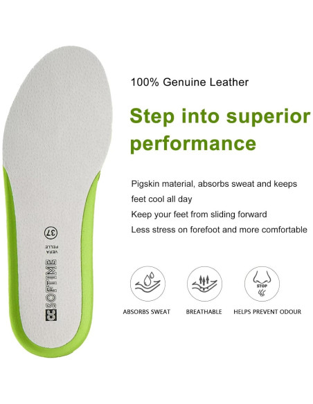 Plantillas de Cuero para Mujeres CCSOFTIME Talla 11 Verde